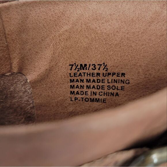 Lucky Brand Tommie Women's Brown Leather Ankle Boots with Buckle Detail - Picture 7 of 12
